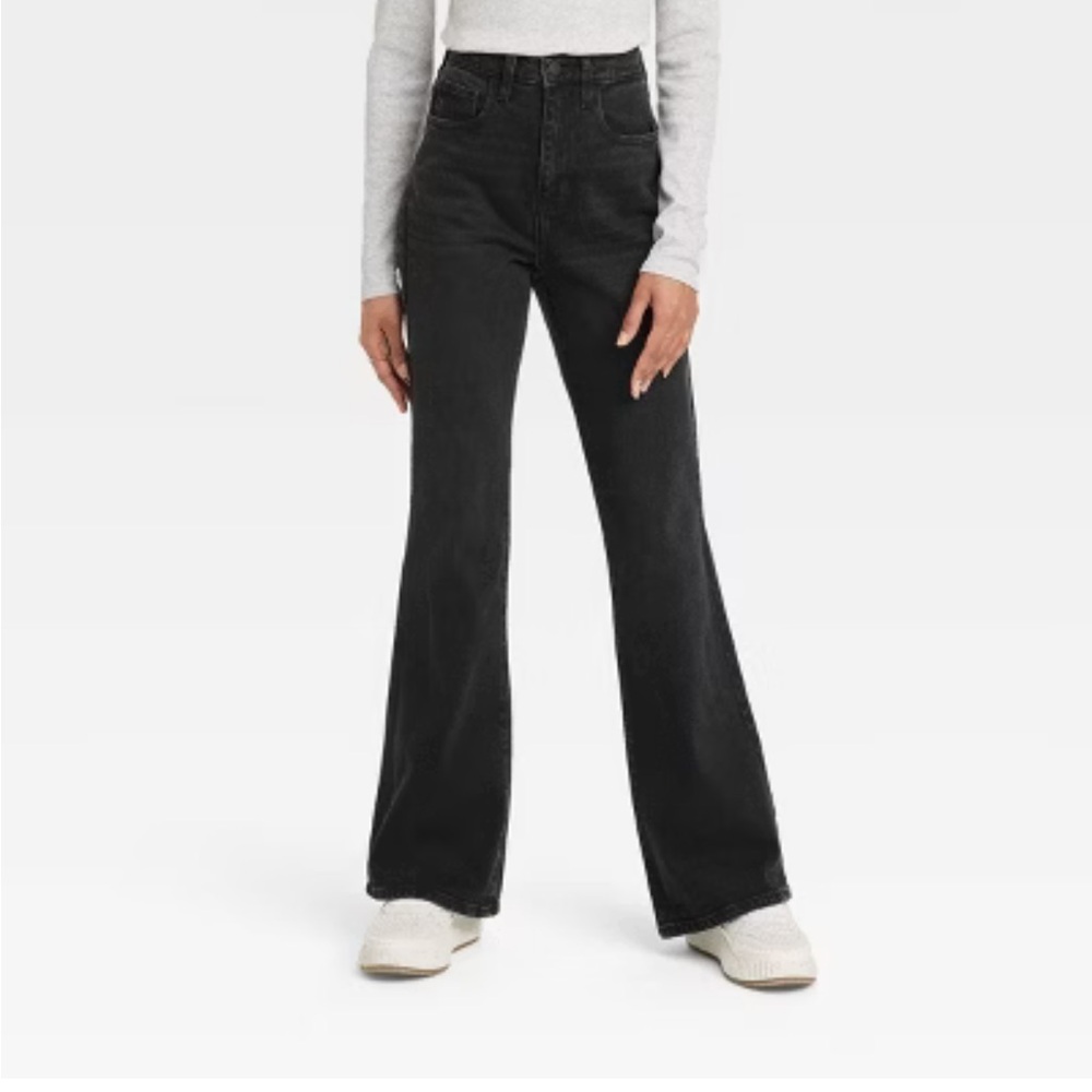 Universal Thread black high rise flare black denim jeans  size 12R